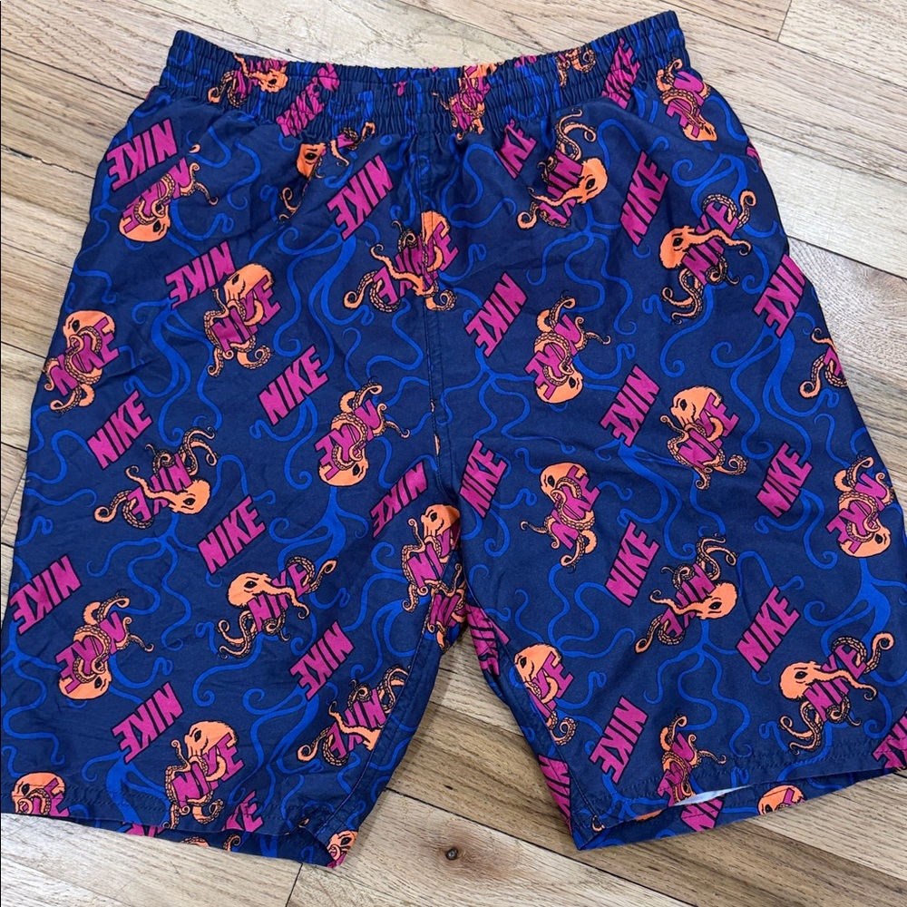 Nike Blue and Pink Octopus Pattern Bathing suit/Shorts. Kids XL
